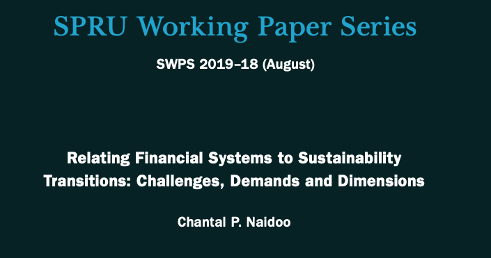 Relating financial systems to sustainability transitions: Challenges, demands and design features